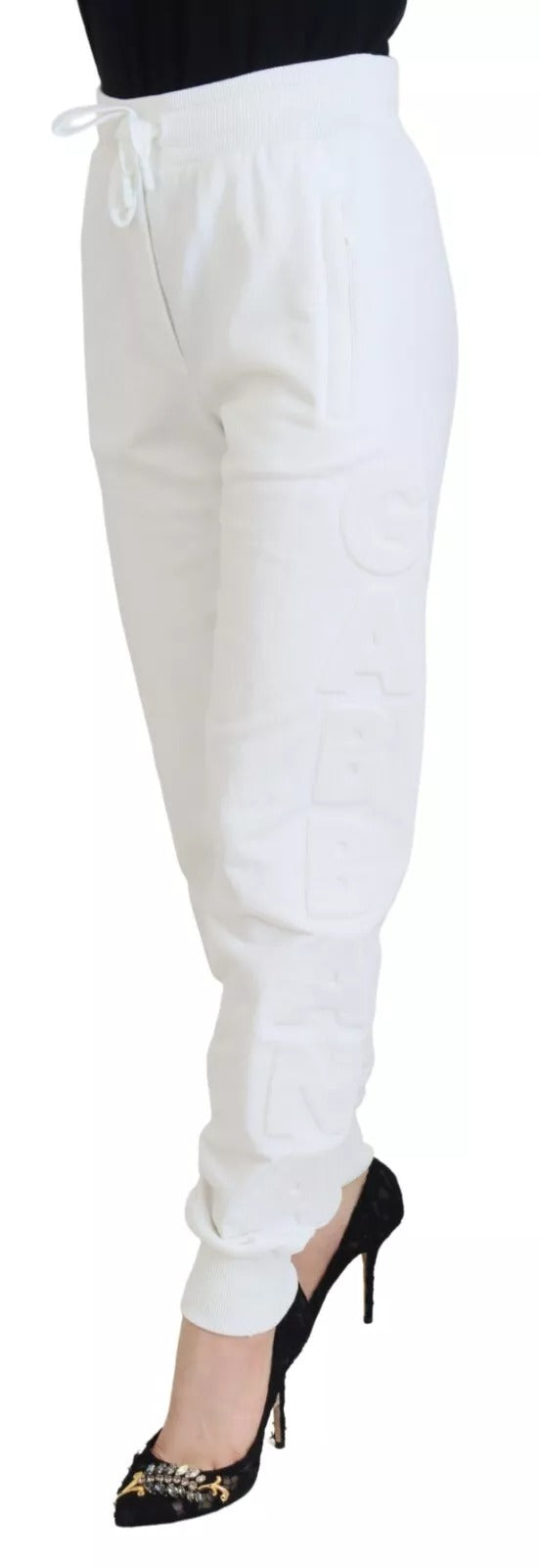 Dolce & Gabbana White Cotton Women Sweatpants Trouser Pants