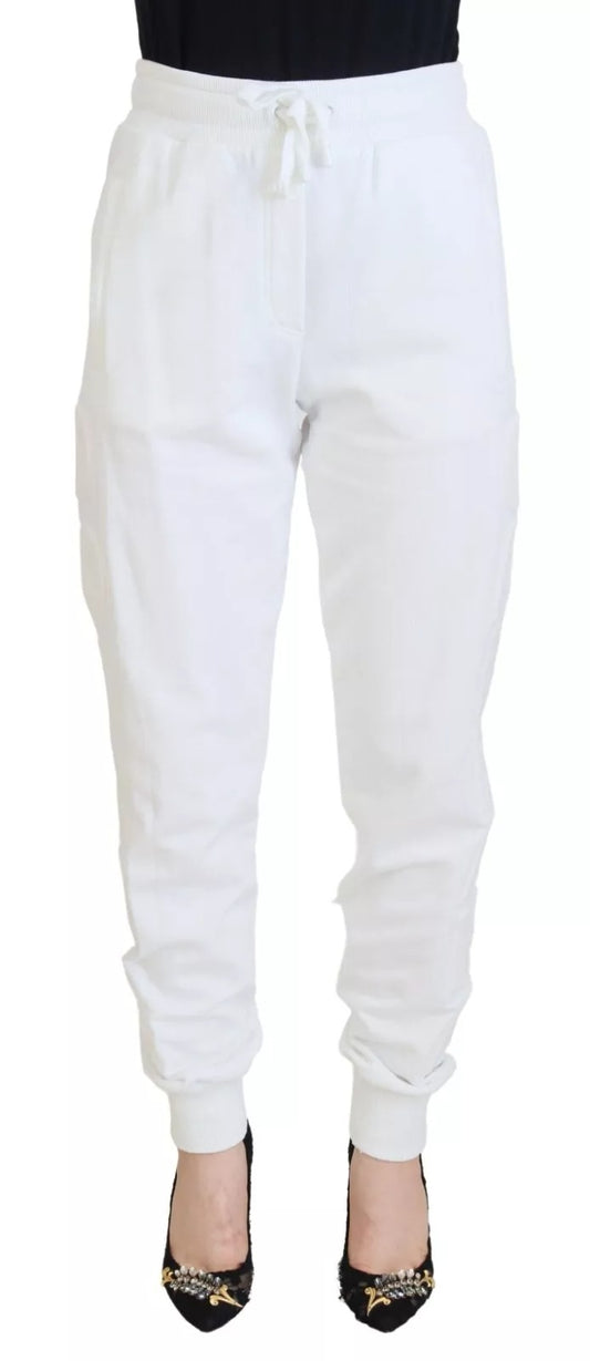 Dolce & Gabbana White Cotton Women Sweatpants Trouser Pants