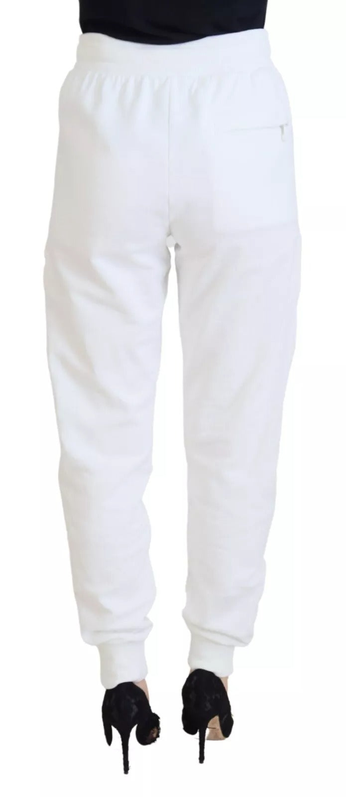 Dolce & Gabbana White Cotton Women Sweatpants Trouser Pants