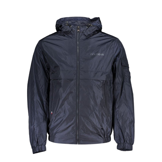 Tommy Hilfiger Schicke blaue Sportjacke mit Kapuze und kontrastierenden Details