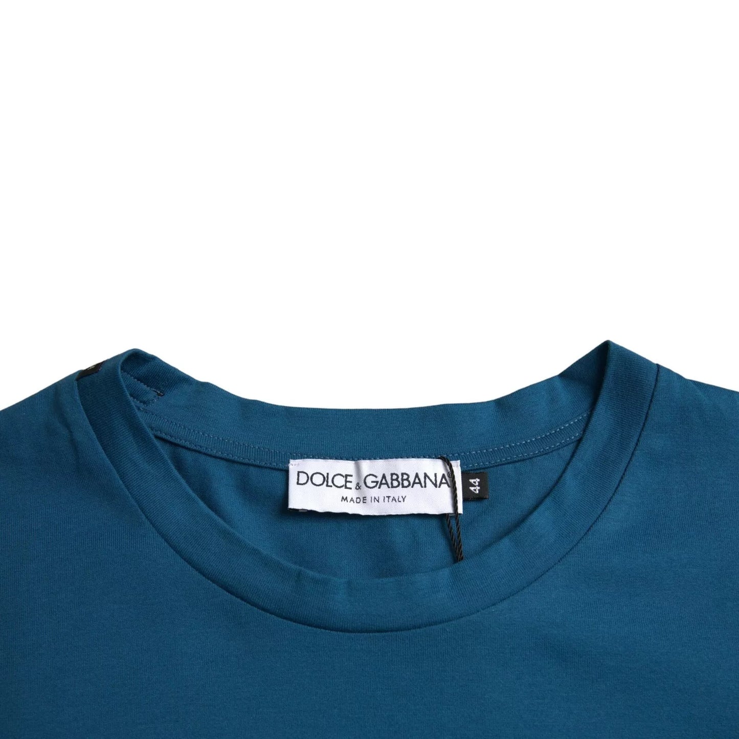 Dolce & Gabbana Blue Logo Cotton Round Neck Short Sleeves T-shirt