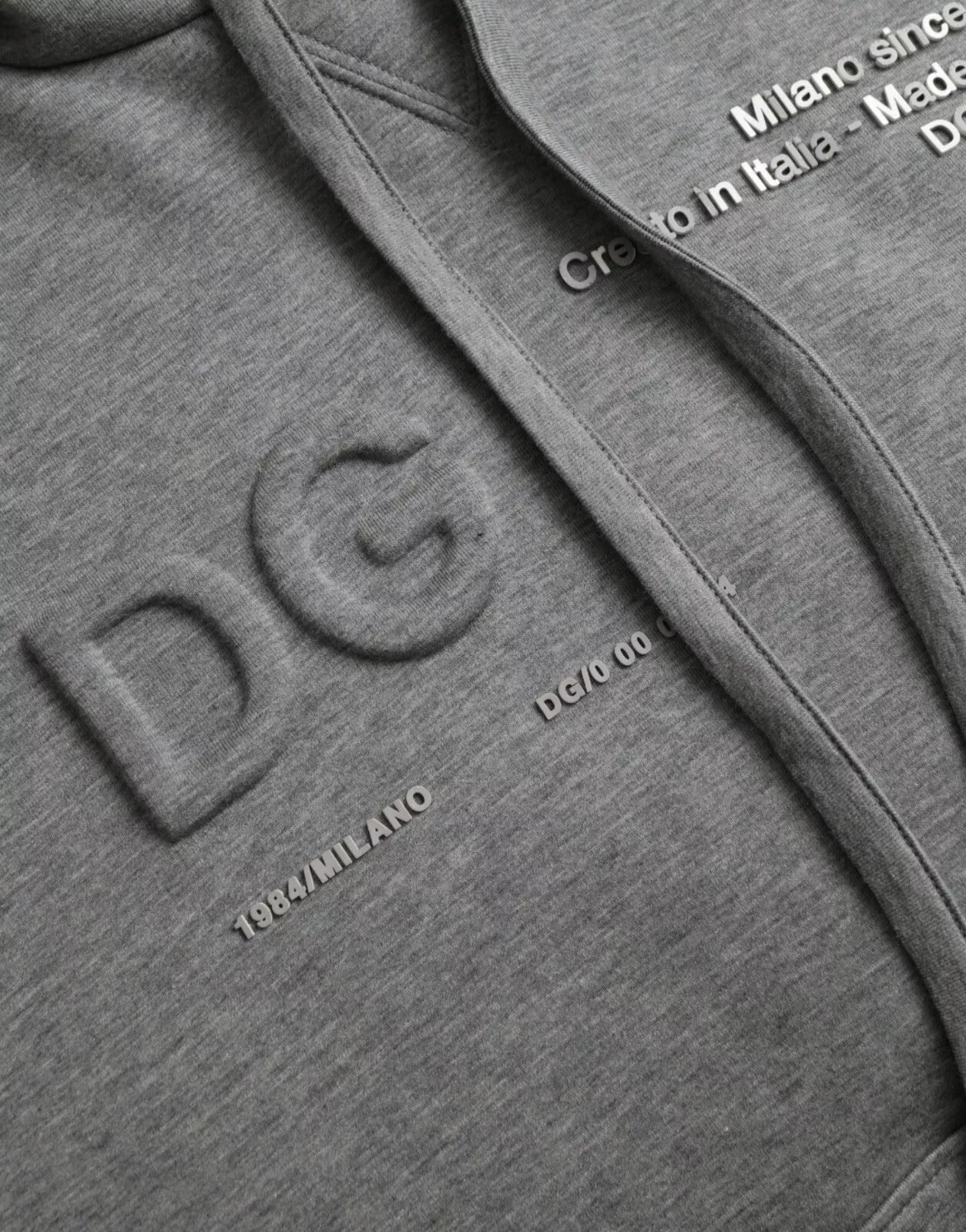 Dolce & Gabbana Gray Logo Cotton Hooded Sweatshirt Sweater