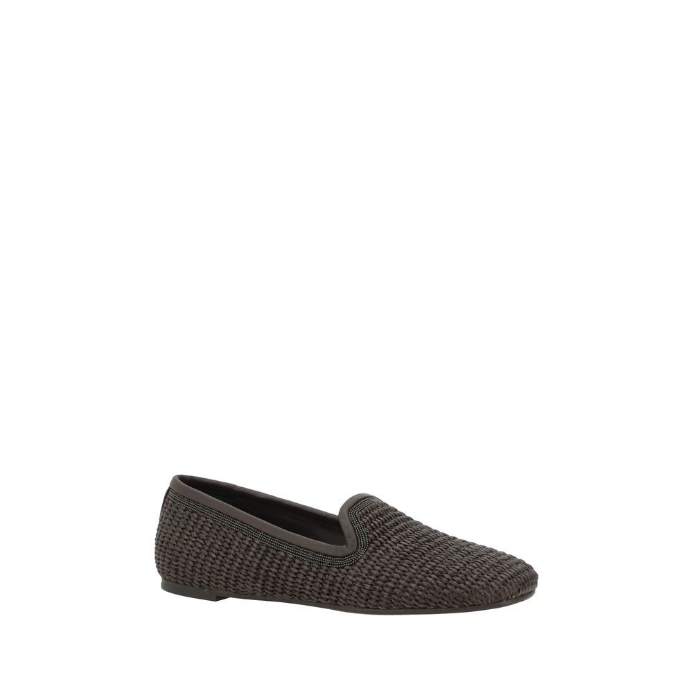 Brunello Cucinelli Raffia-Halbschuhe