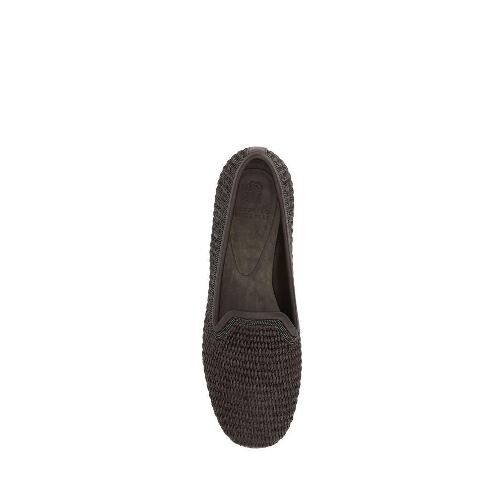 Brunello Cucinelli Raffia-Halbschuhe