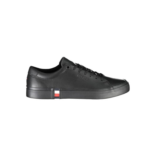 Tommy Hilfiger Schwarzes Leder Herren Sneaker