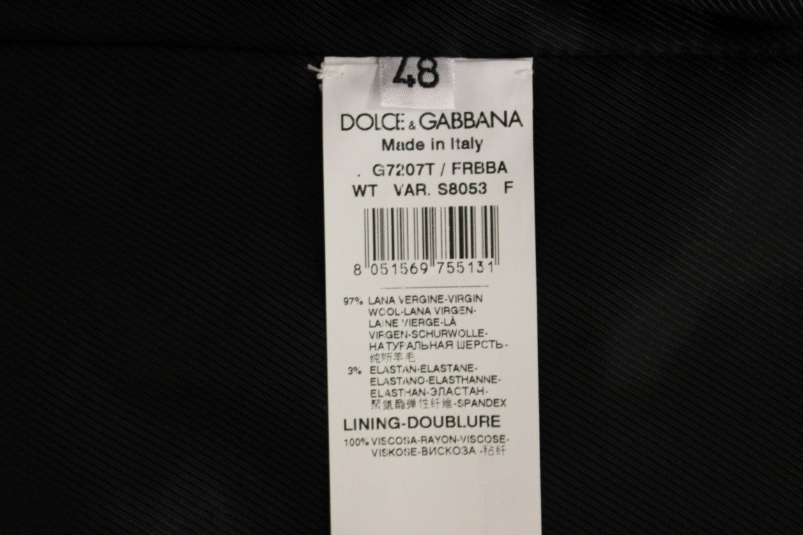 Dolce & Gabbana Elegantes schwarz gestreiftes Wollkleid Vest