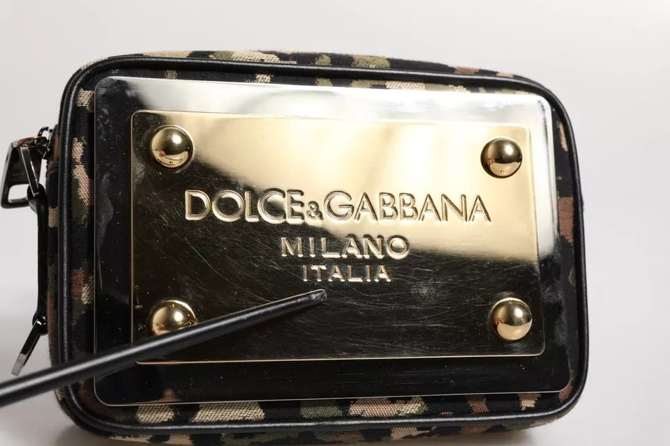 Dolce & Gabbana Multicolor Leopard Jacquard DG Logo Crossbody Tasche