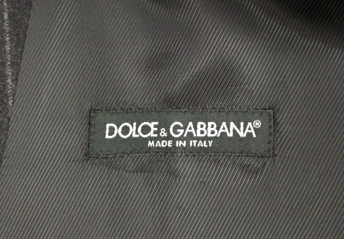 Dolce &amp; Gabbana Plain Gray Striped Wool Vest