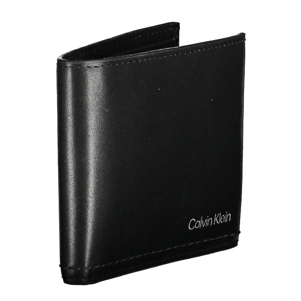 Calvin Klein Schwarzes Leder Herren Portemonnaie