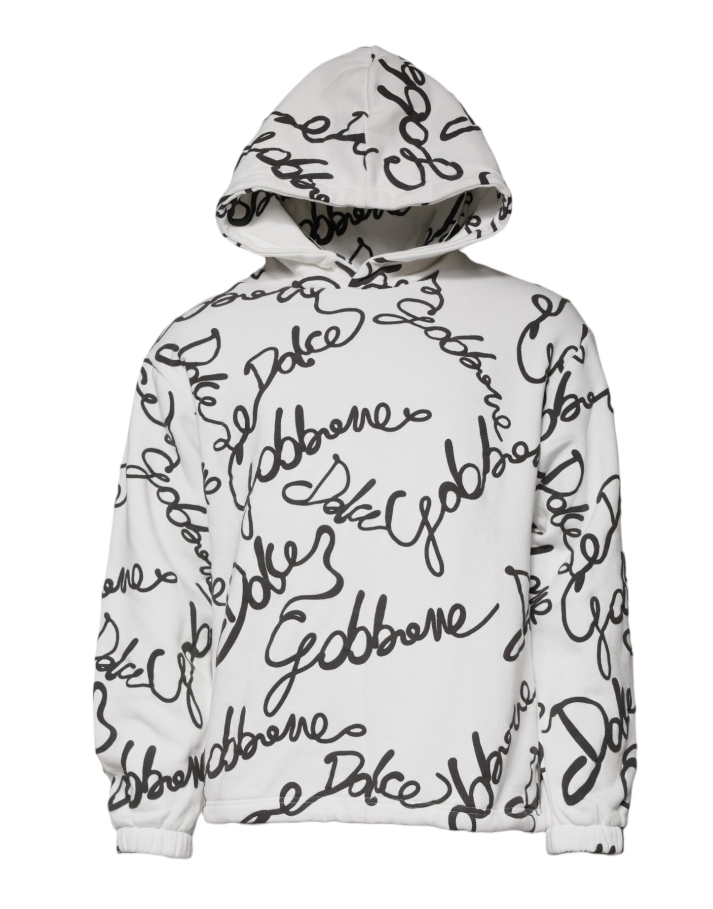 Dolce & Gabbana Weißes Logo-Sweatshirt aus Baumwolle mit Kapuze Pullover