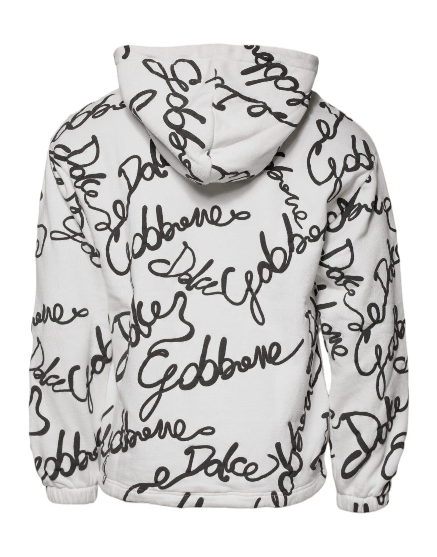 Dolce & Gabbana Weißes Logo-Sweatshirt aus Baumwolle mit Kapuze Pullover