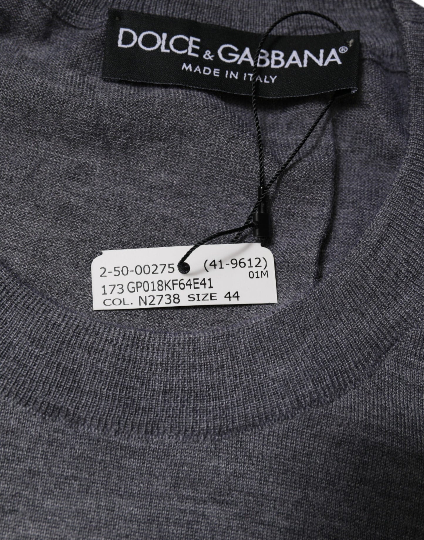 Dolce & Gabbana Grauer Kaschmir Pullover mit Rundhalsausschnitt