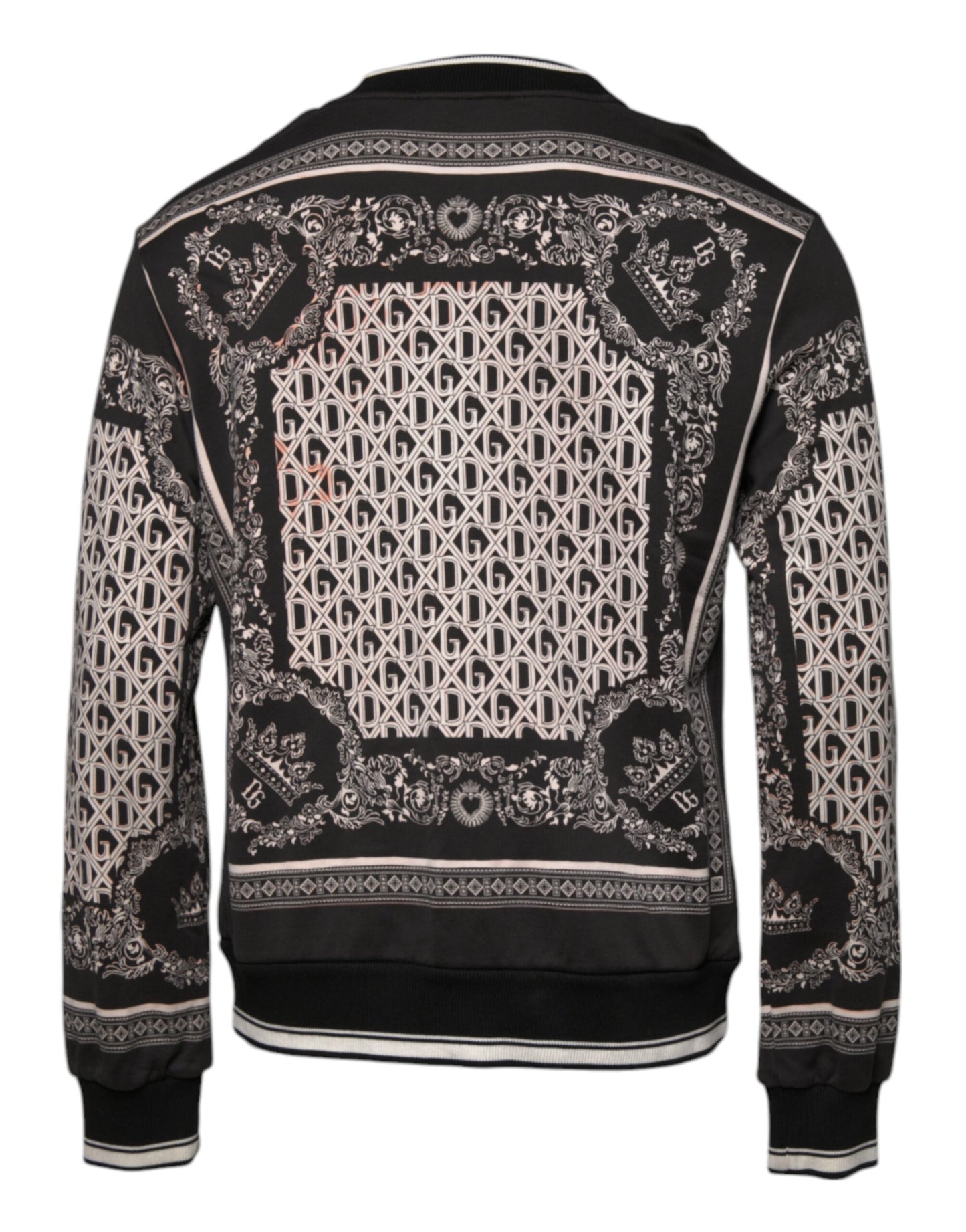 Dolce & Gabbana Schwarzer Baumwoll-Logo-Pullover mit Rundhalsausschnitt