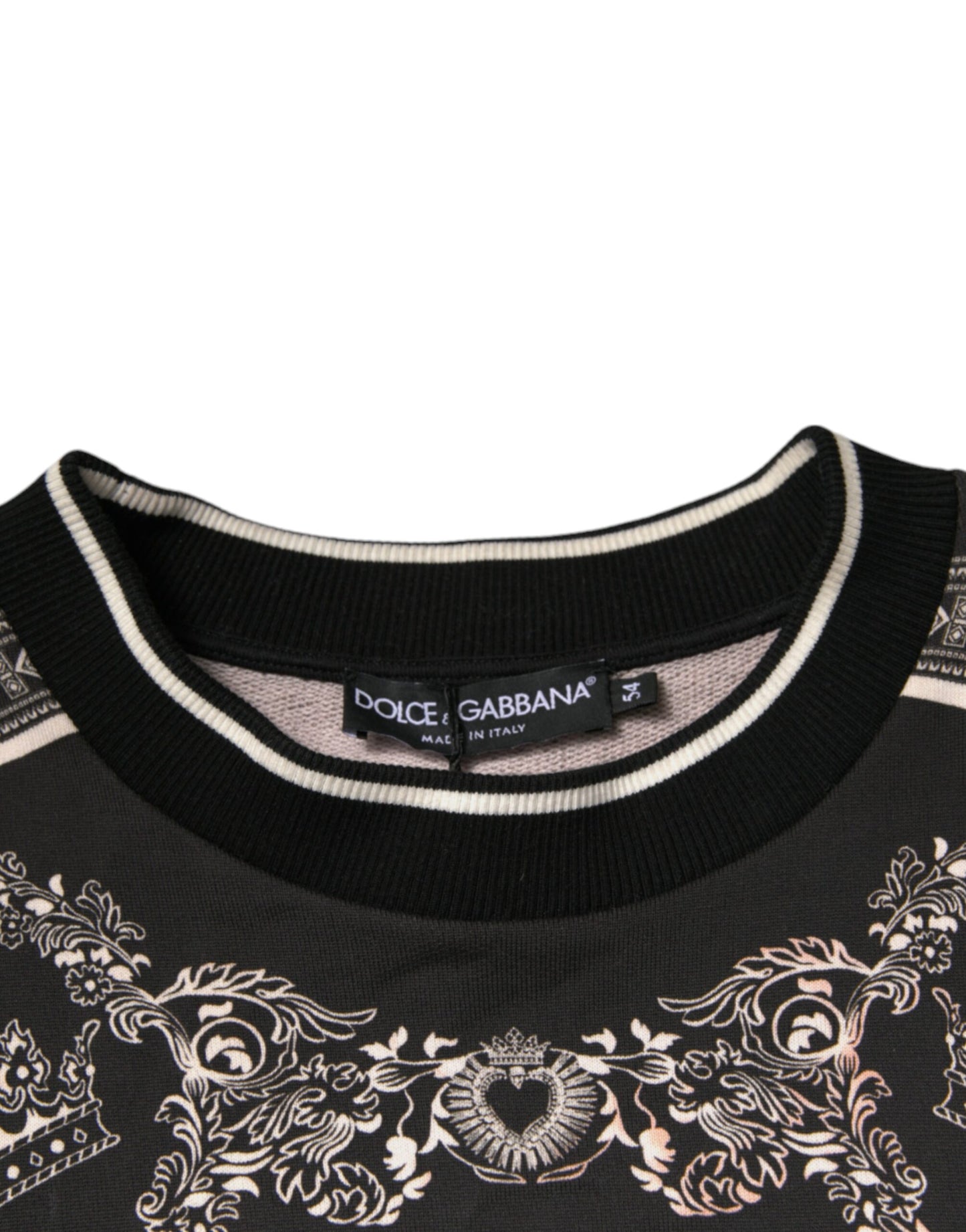 Dolce & Gabbana Schwarzer Baumwoll-Logo-Pullover mit Rundhalsausschnitt