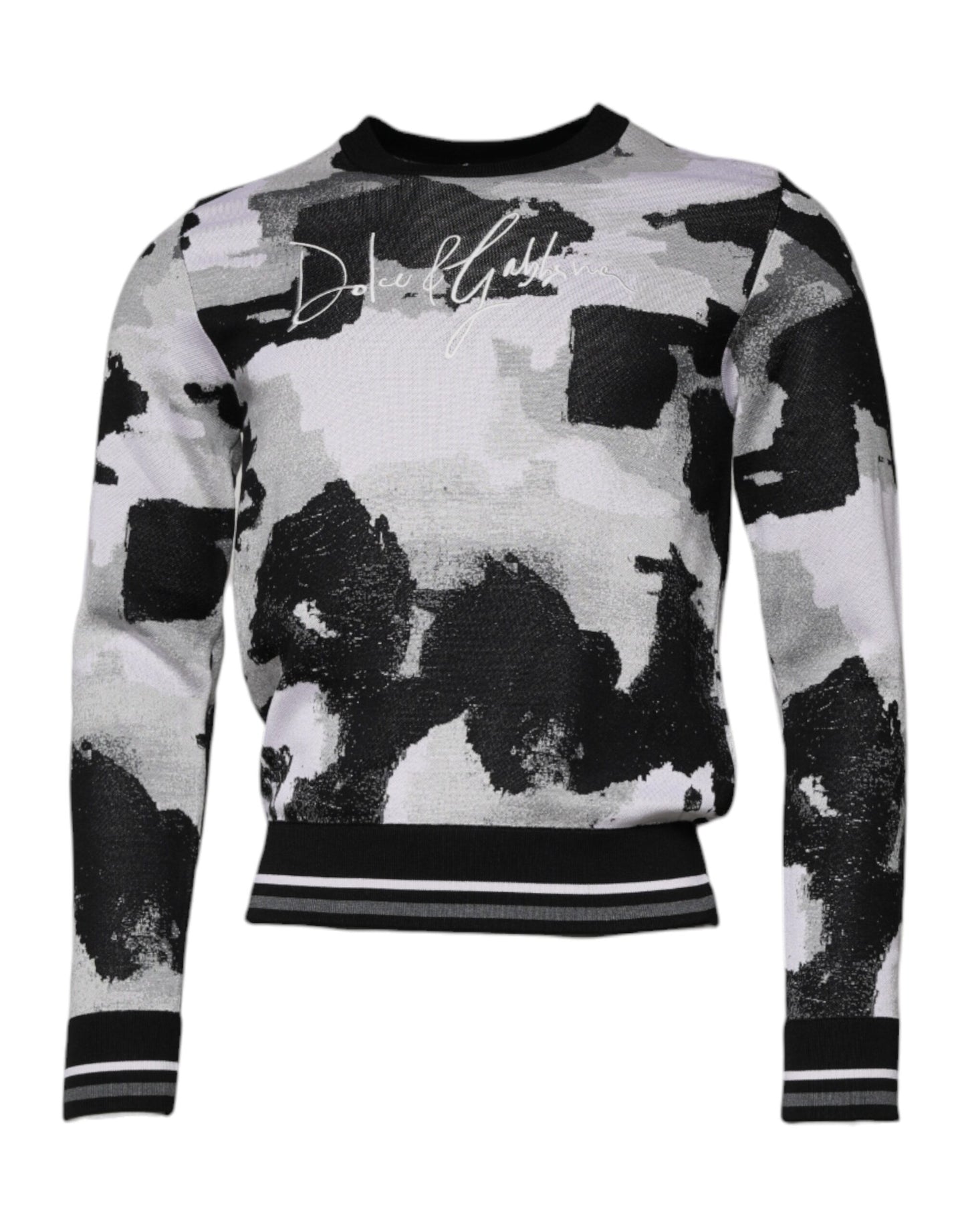 Dolce & Gabbana Multicolor Camouflage Rundhalsausschnitt Männer Pullover Pullover