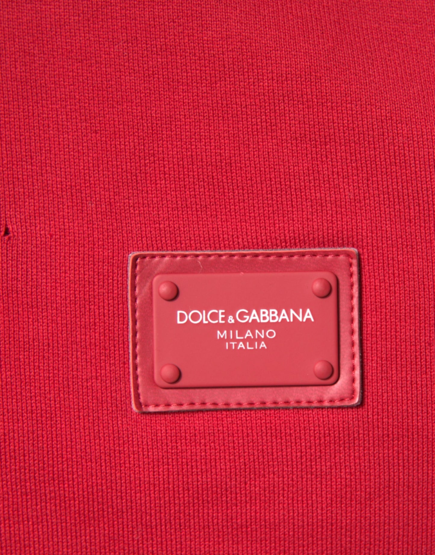 Dolce & Gabbana Rotes Baumwoll-Logo-Sweatshirt mit Kapuze Pullover