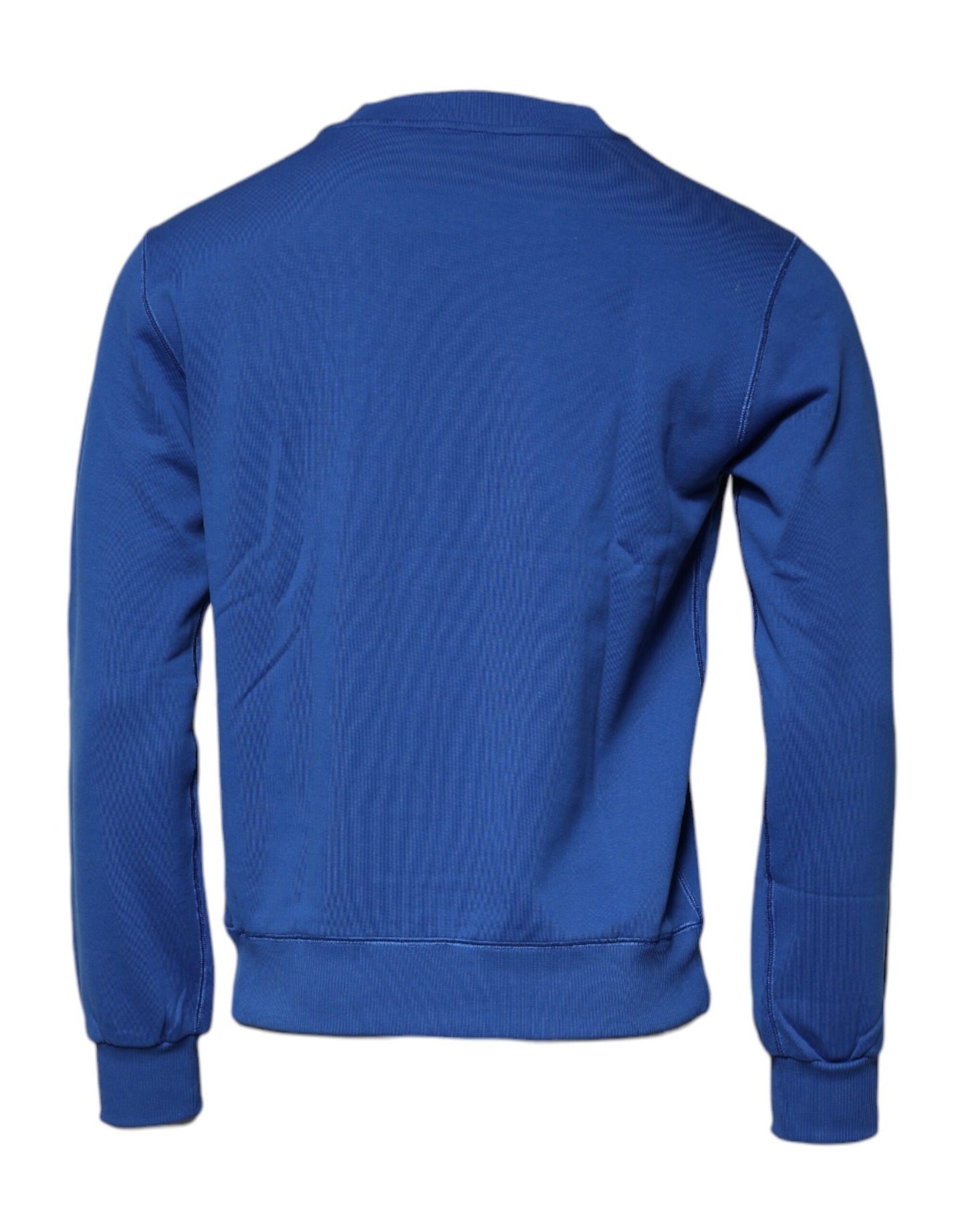 Dolce & Gabbana Pullover mit Rundhalsausschnitt und blauer Logoplakette