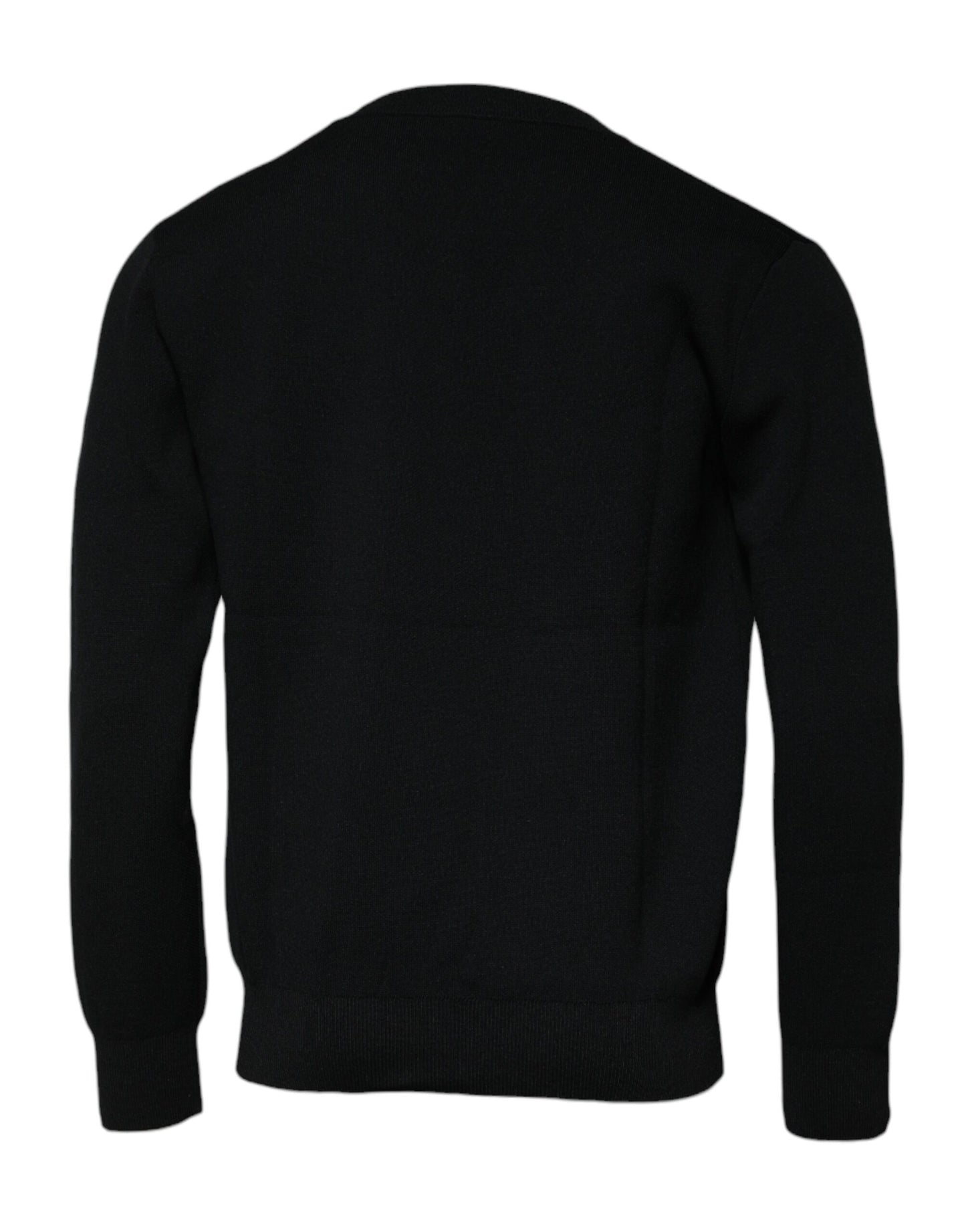 Dolce & Gabbana Schwarzer Nylon Logo Rundhalsausschnitt Pullover