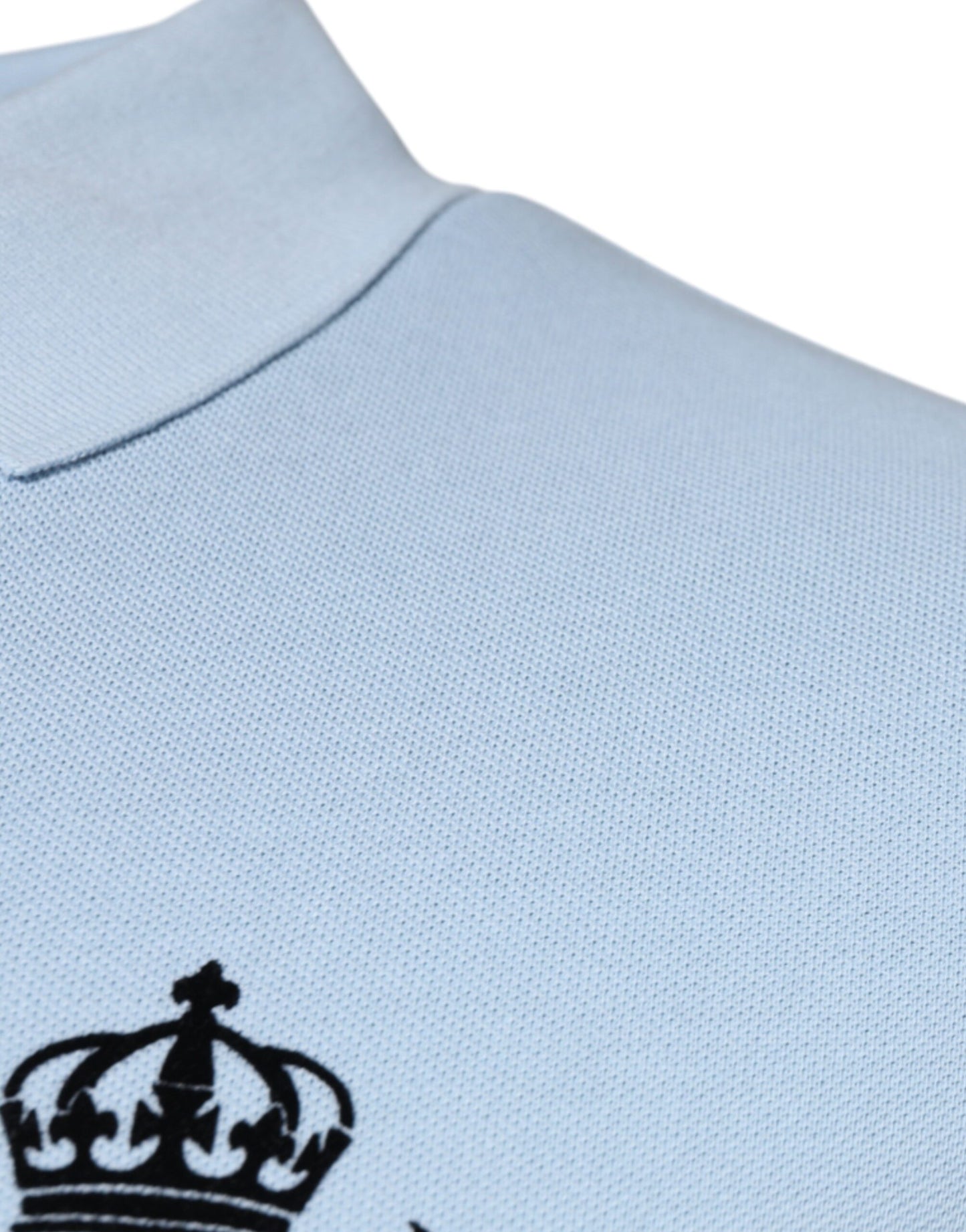 Dolce & Gabbana Blaues Baumwollkronen-Polo-T-Shirt mit Kragen