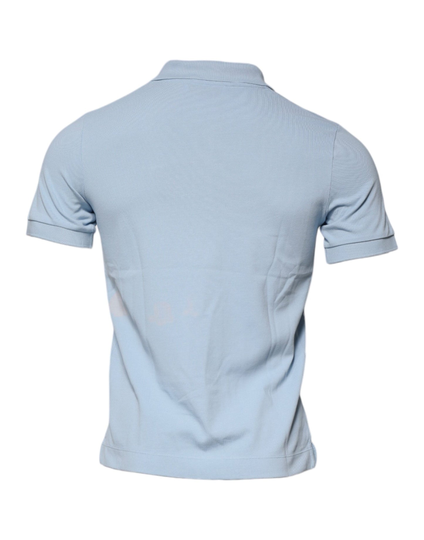 Dolce & Gabbana Blaues Baumwollkronen-Polo-T-Shirt mit Kragen