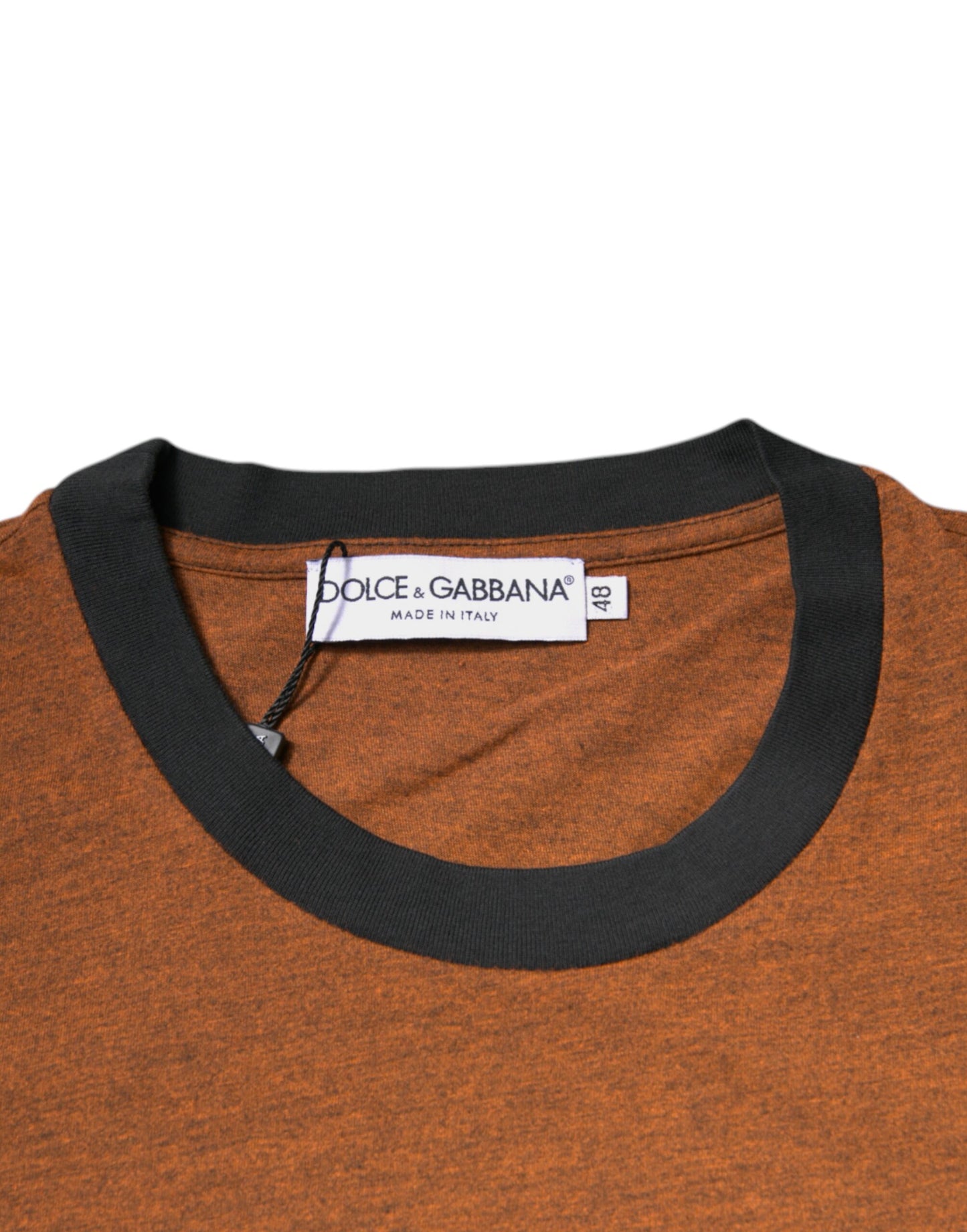 Dolce & Gabbana Braunes DG Logo Polyester T-Shirt mit Rundhalsausschnitt