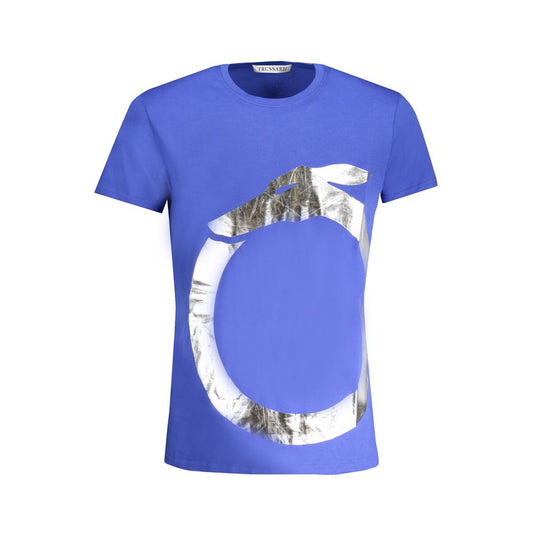 Trussardi T-Shirt aus blauer Baumwolle