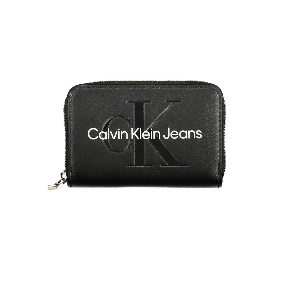 Calvin Klein Schwarzes Leder Portemonnaie für Frauen