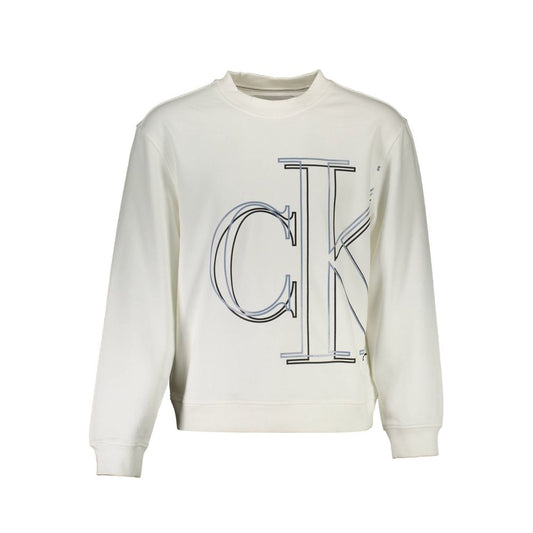 Calvin Klein Weißer Baumwollpullover für Männer