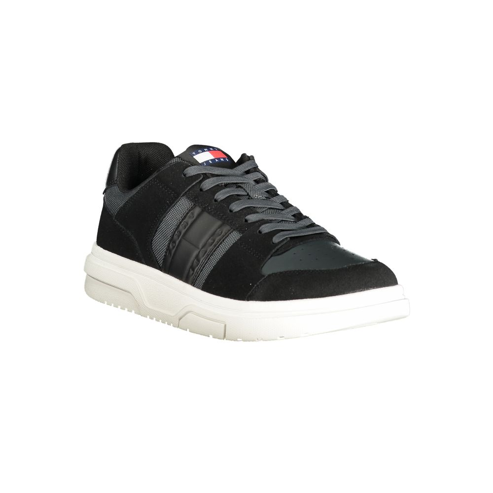 Tommy Hilfiger Schwarzes Leder Herren Sneaker