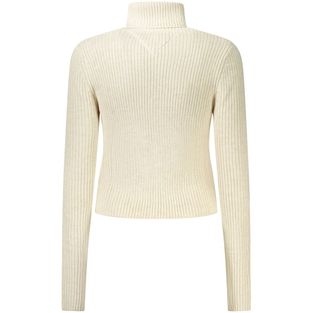 Tommy Hilfiger Beige Polyester Damen Pullover Rollkragenpullover