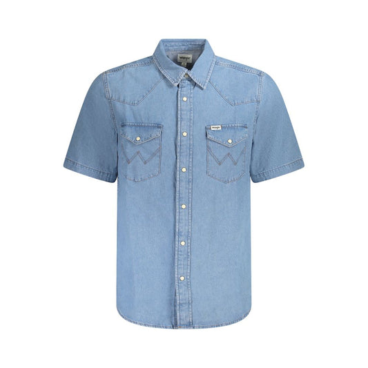 Wrangler Hellblaues Baumwollhemd