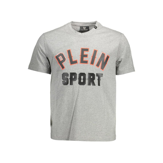 Plein Sport Graues Baumwolle Männer T-Shirt