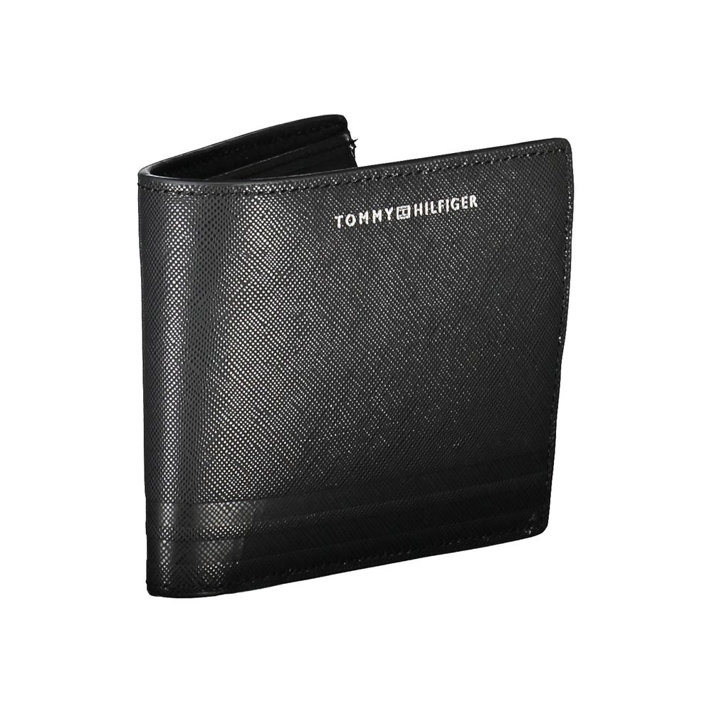 Tommy Hilfiger Schwarzes Leder Herren Portemonnaie