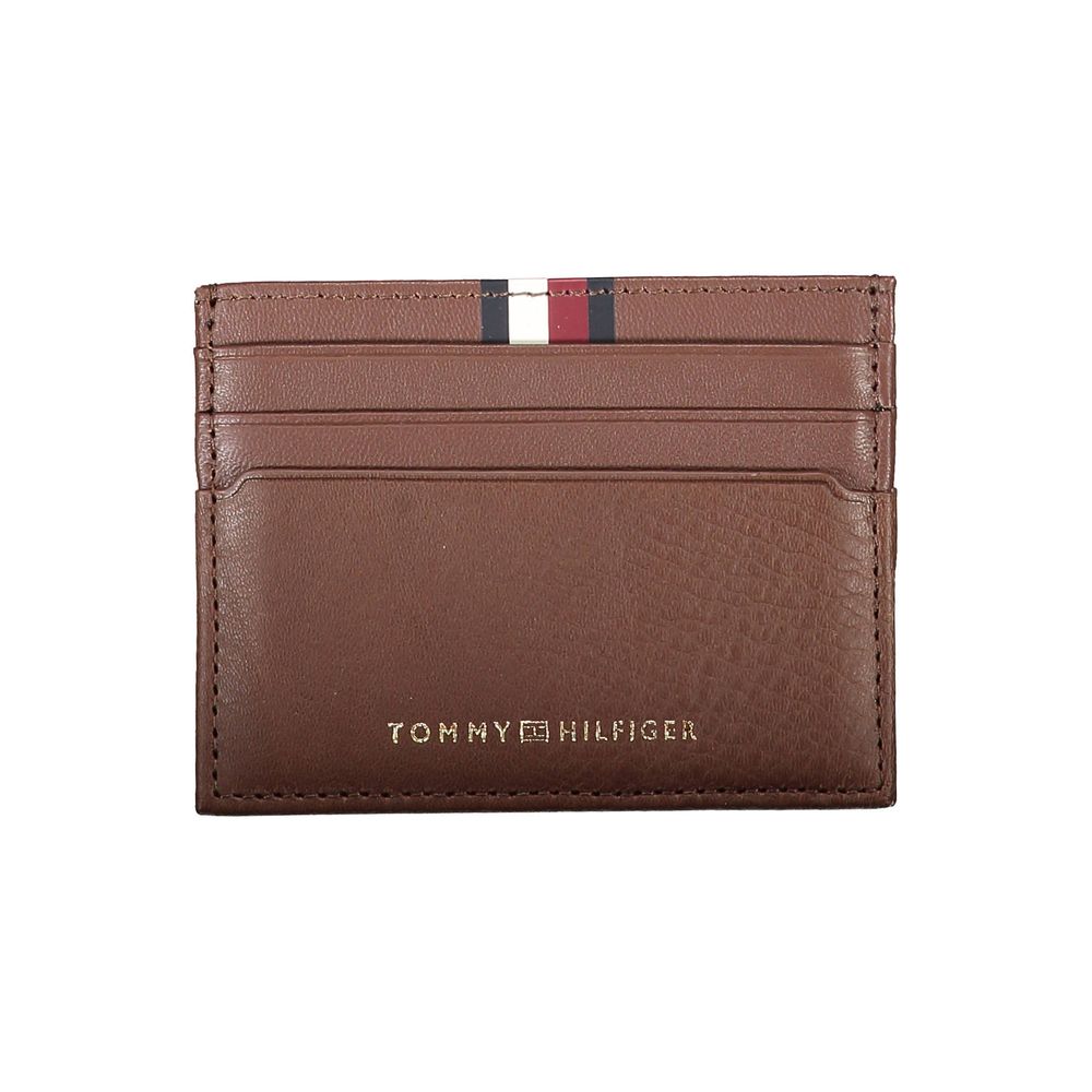 Tommy Hilfiger Braunes Leder Portemonnaie für Männer