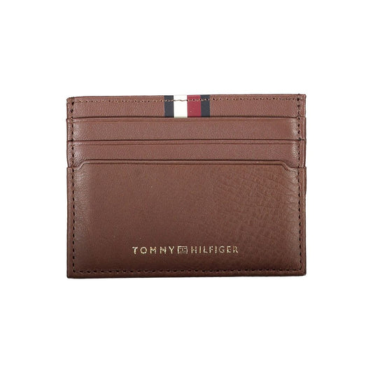 Tommy Hilfiger Braunes Leder Portemonnaie für Männer