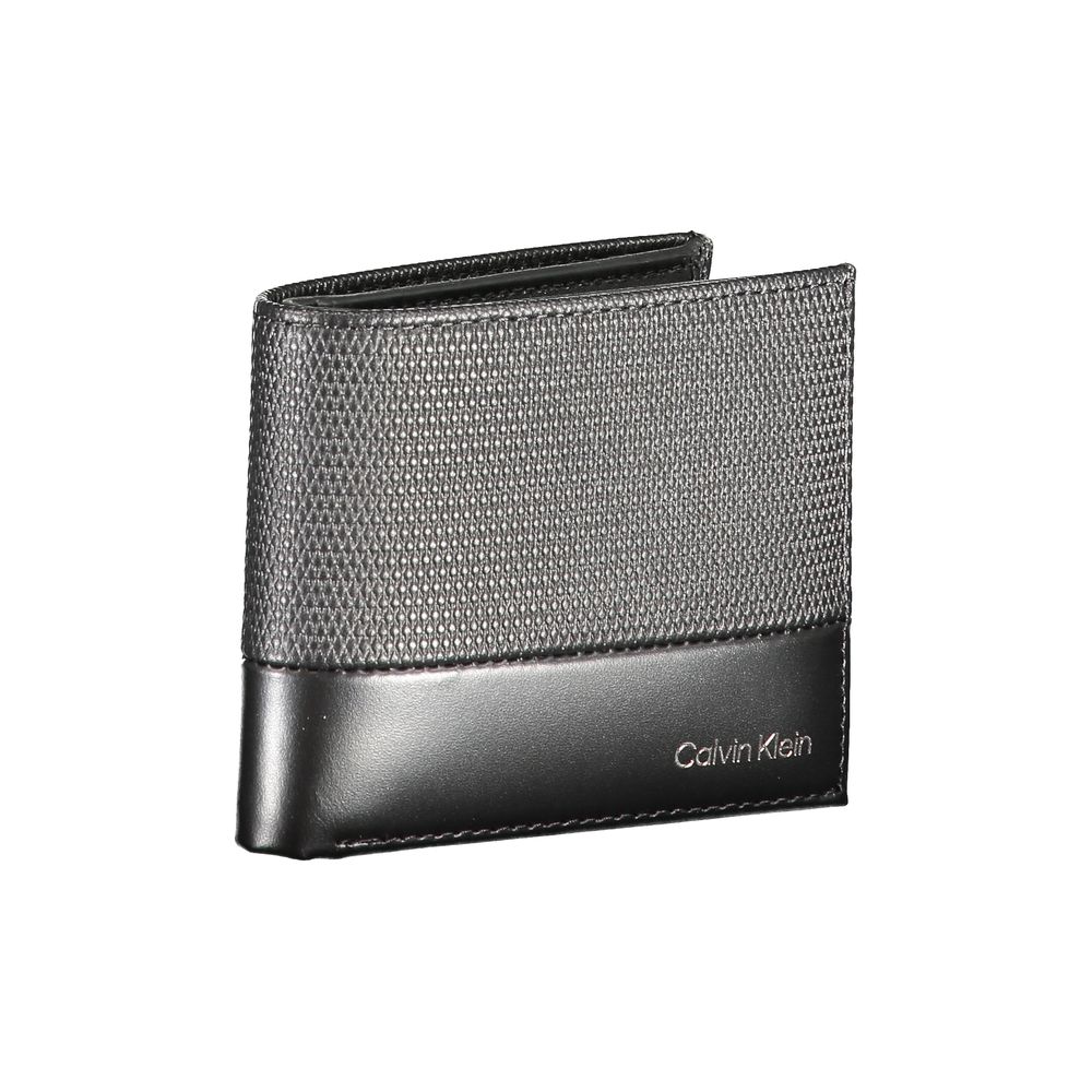 Calvin Klein Schwarzes Leder Portemonnaie