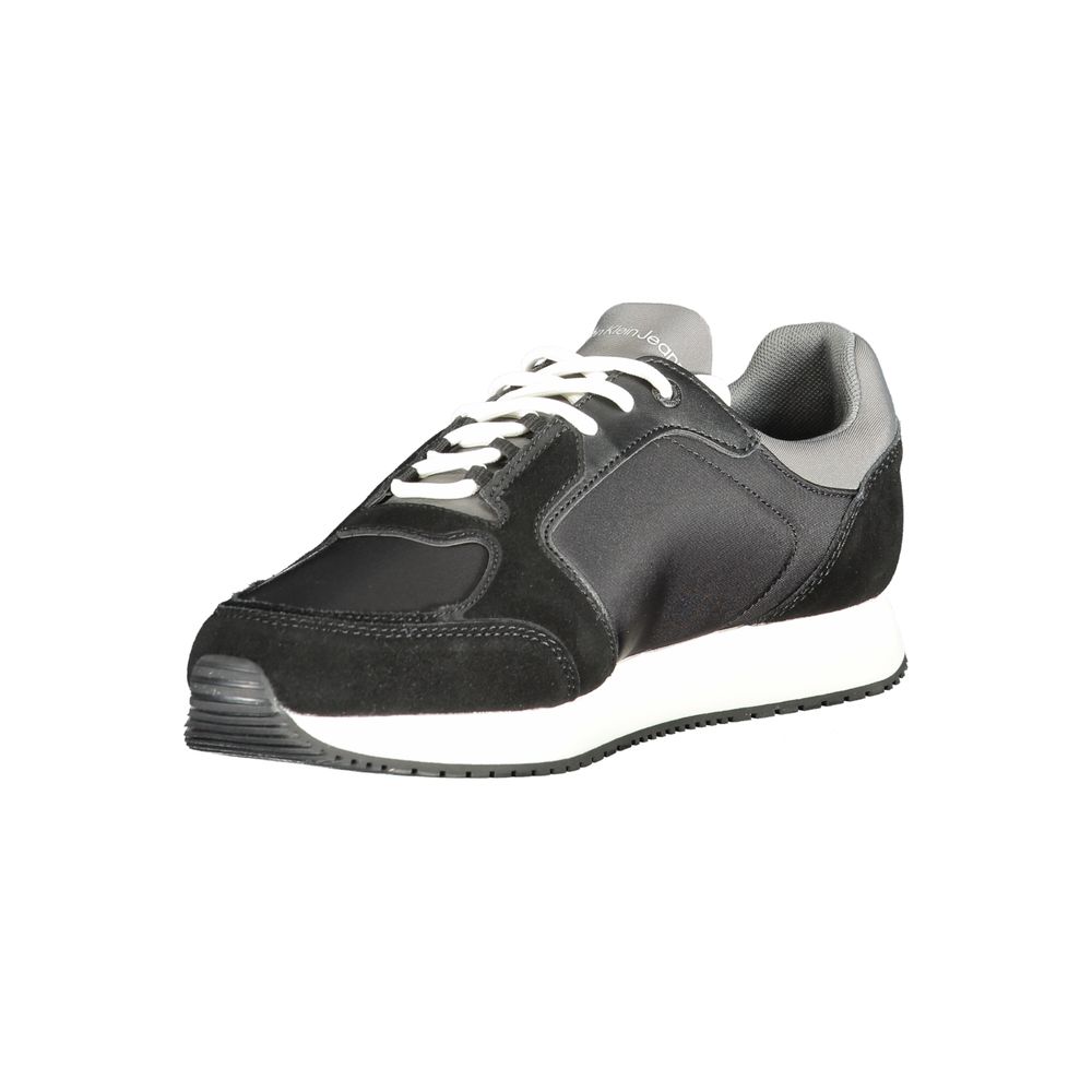 Calvin Klein Schwarzes Leder Herren Sneaker