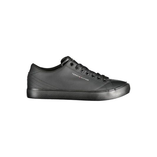 Tommy Hilfiger Schwarzes Leder Herren Sneaker