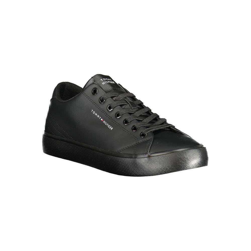 Tommy Hilfiger Schwarzes Leder Herren Sneaker