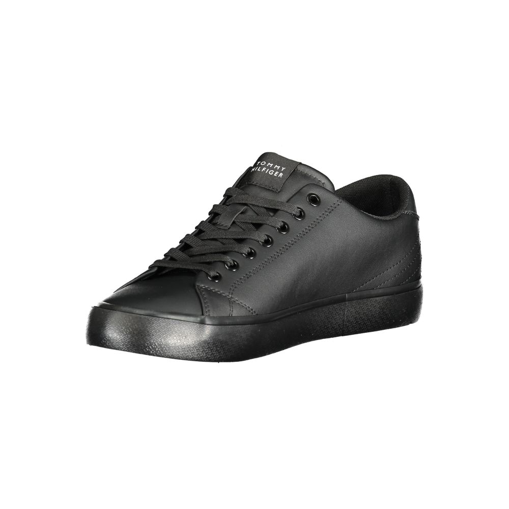 Tommy Hilfiger Schwarzes Leder Herren Sneaker