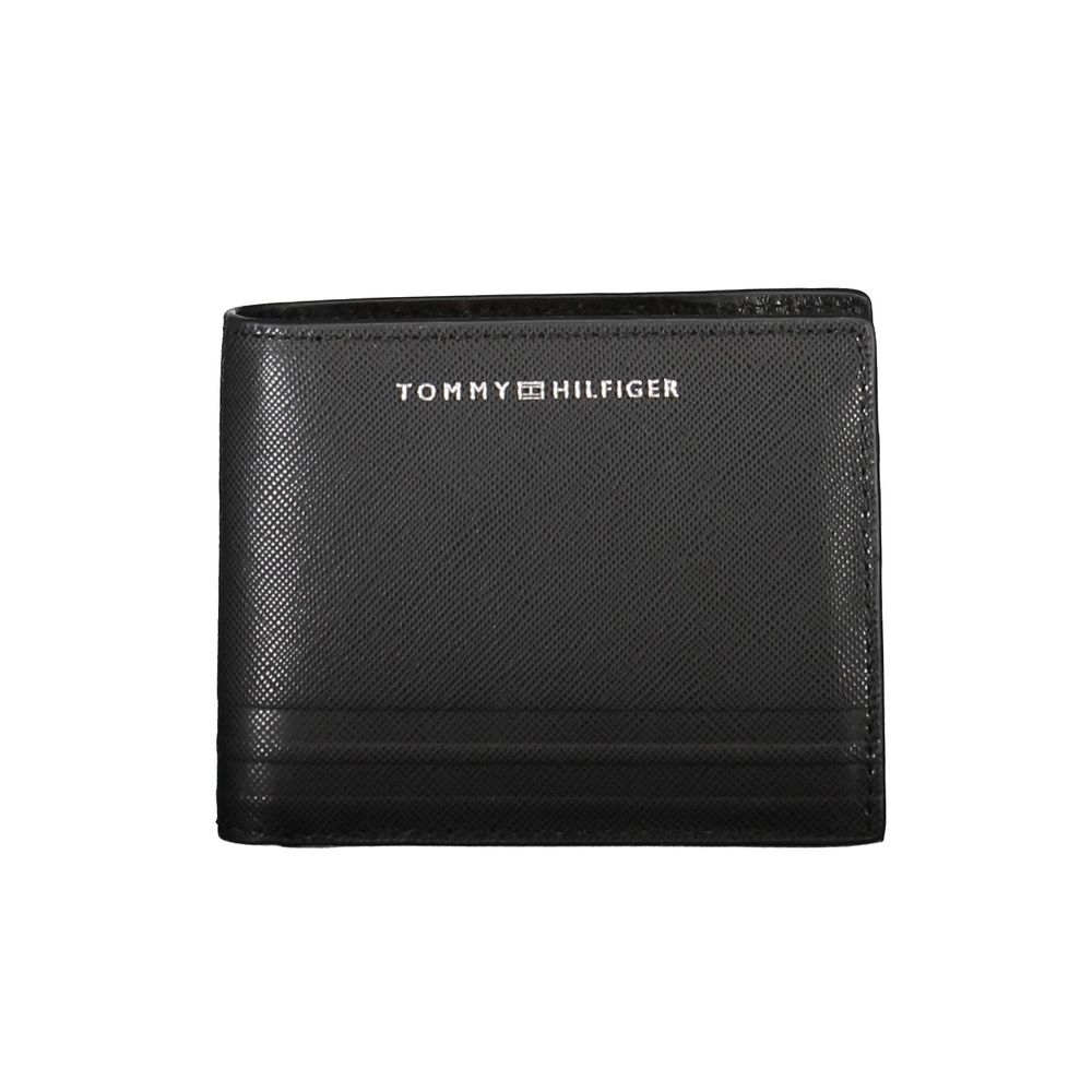 Tommy Hilfiger Schwarzes Leder Portemonnaie für Herren