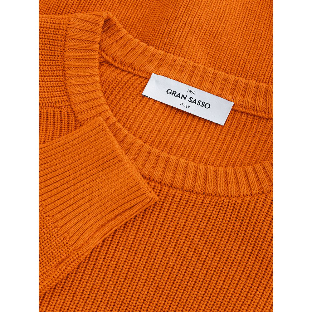 Gran Sasso Italienischer Baumwollpullover Chic Orange