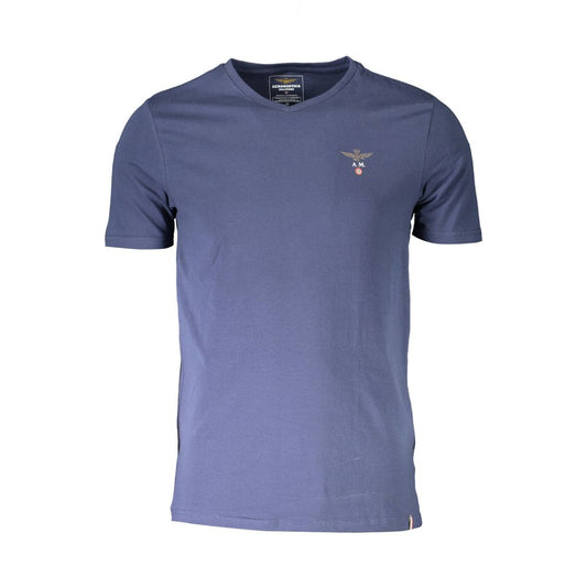 Aeronautica Militare T-Shirt aus blauer Baumwolle