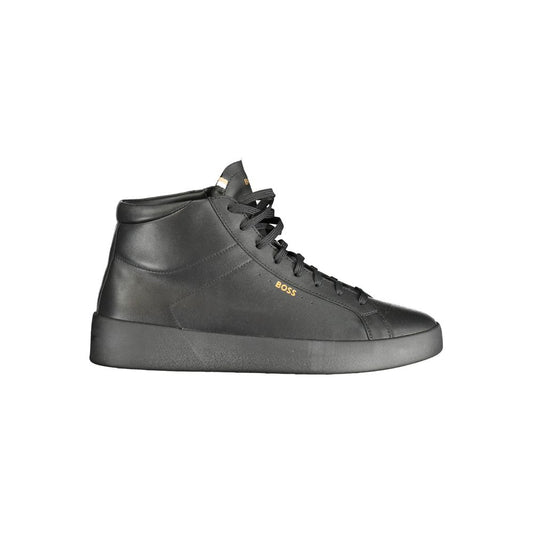 Hugo Boss Schwarzes Leder Herren Sneaker