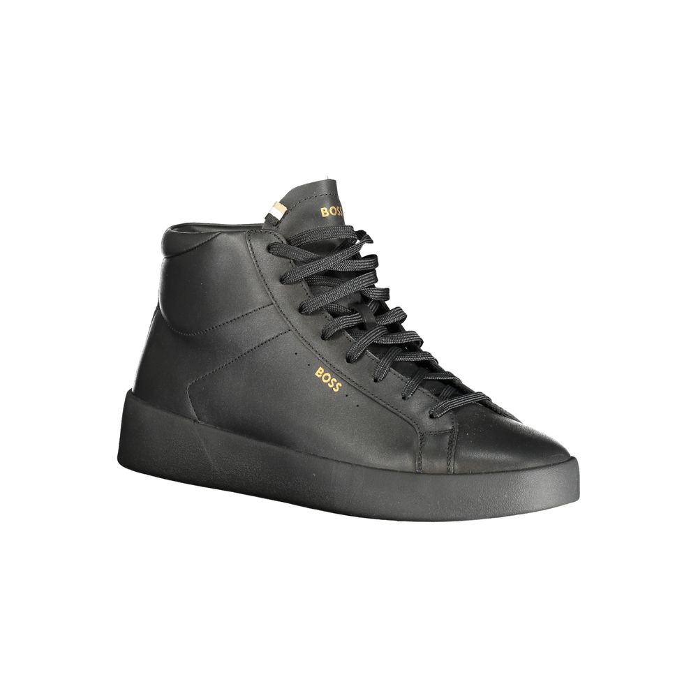 Hugo Boss Schwarzes Leder Herren Sneaker