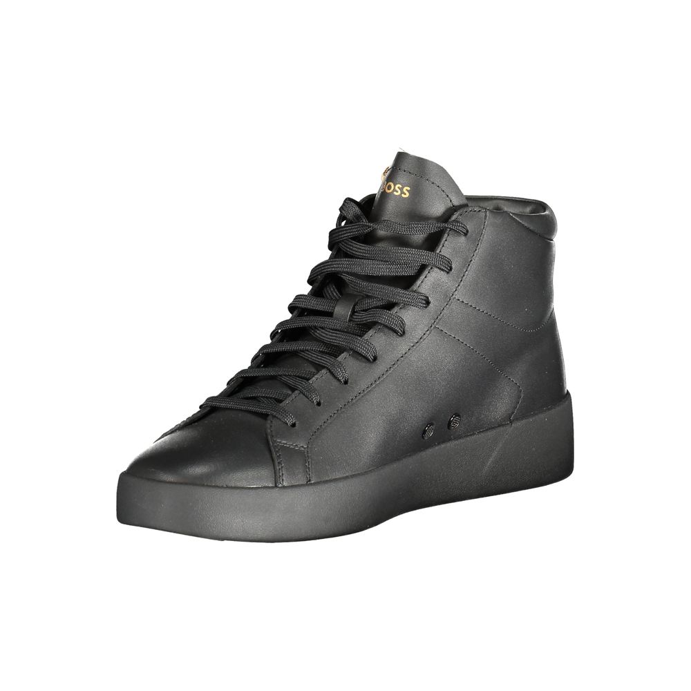 Hugo Boss Schwarzes Leder Herren Sneaker