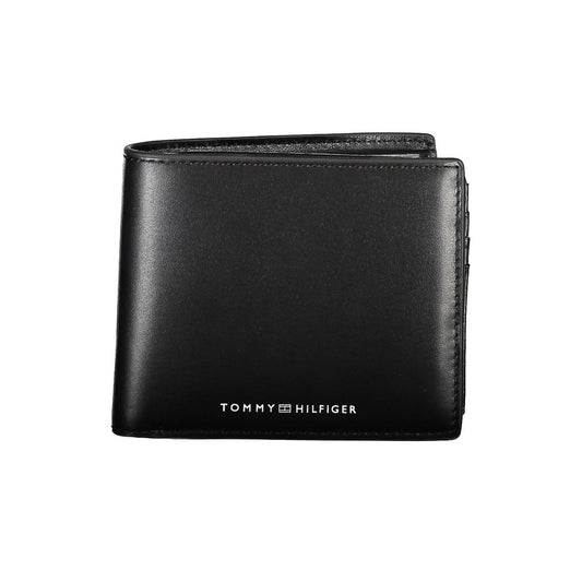 Tommy Hilfiger Schwarzes Leder Herren Portemonnaie