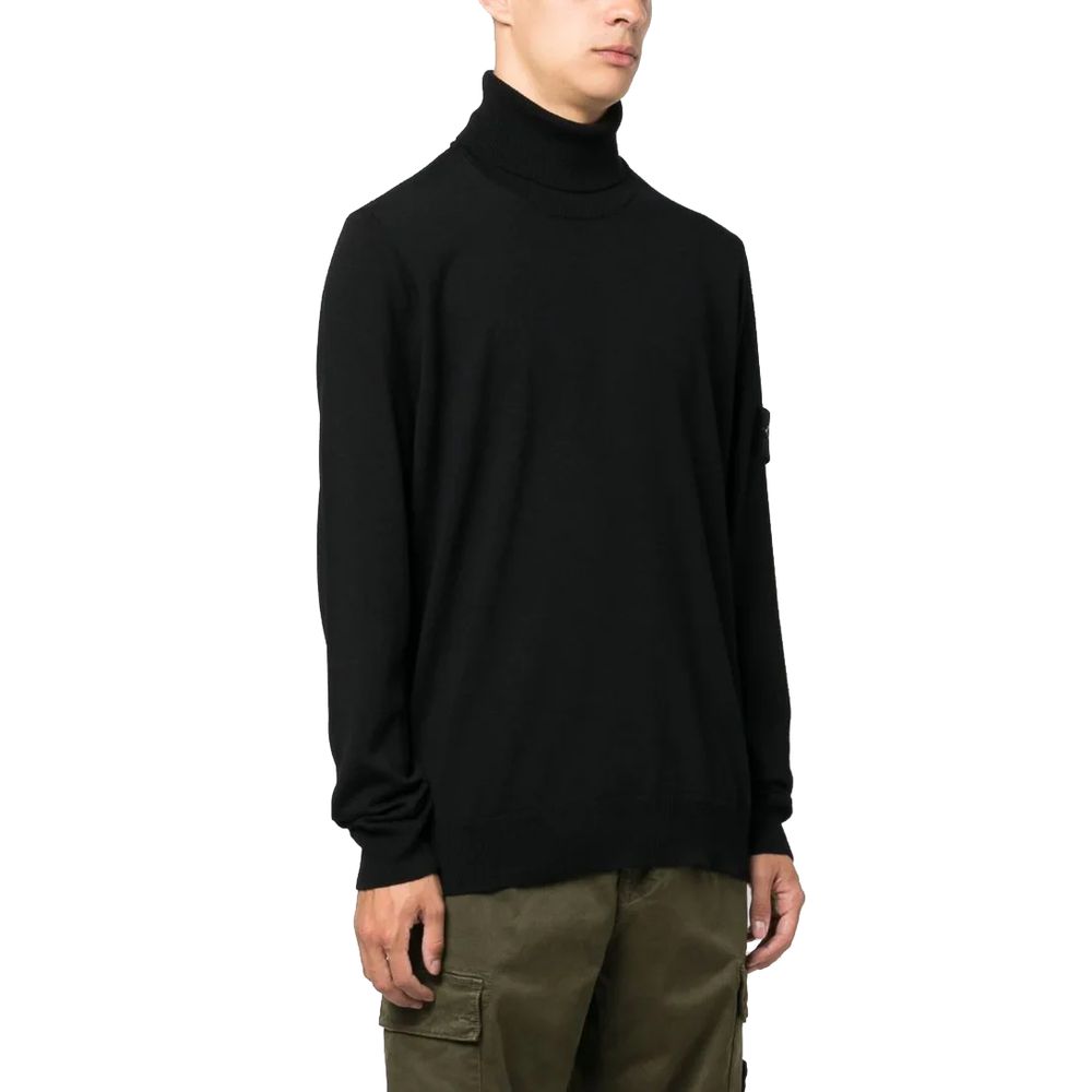 Stone Island Schwarzer Vergine Pullover aus Wolle