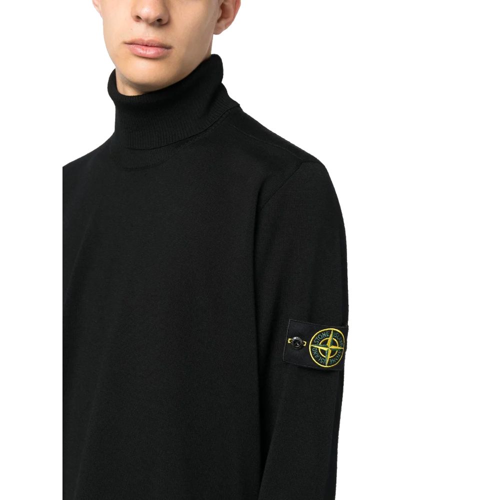 Stone Island Schwarzer Vergine Pullover aus Wolle