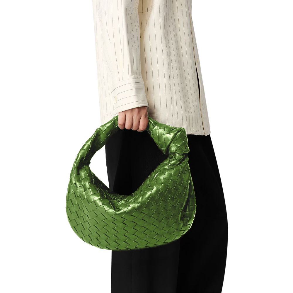 Bottega Veneta Grüne Lederhandtasche